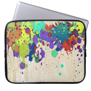 FUNNY COLOR SPLASH I + your ideas Laptop Sleeve