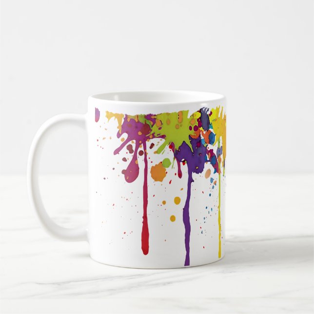 FUNNY COLOR SPLASH II + your backgr. & ideas Coffee Mug (Left)