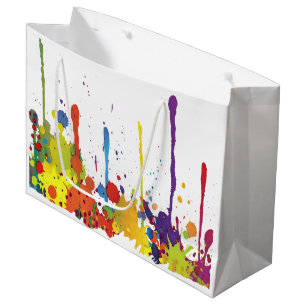 FUNNY COLOR SPLASH II + your backgr. & ideas Large Gift Bag
