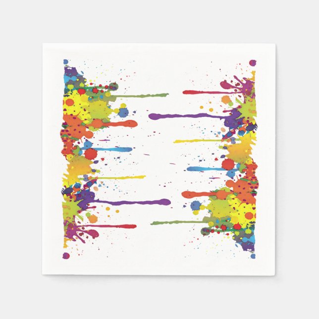 FUNNY COLOR SPLASH II + your backgr. & ideas Napkin (Front)