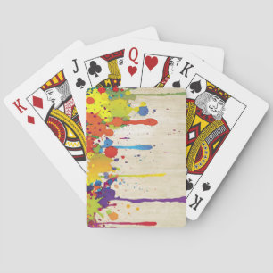 FUNNY COLOR SPLASH II + your backgr. & ideas Playing Cards
