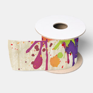 FUNNY COLOR SPLASH II + your backgr. & ideas Satin Ribbon