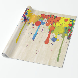 FUNNY COLOR SPLASH II + your backgr. & ideas Wrapping Paper
