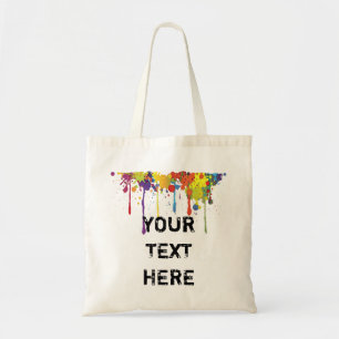 FUNNY COLOR SPLASH II + your backgr. & text Tote Bag