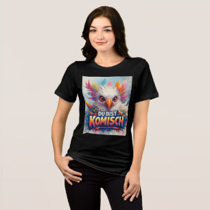Funny Colorful Bird "You're Weird" Design Tri-Blend Shirt