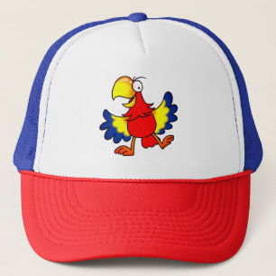 Funny Colorful Cartoon Parrot Bird Trucker Hat