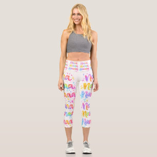 Funny Colorful Dreamy Quote Paint Splashes Rainbow Capri Leggings
