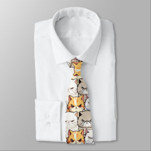Funny Colorful Moody Cats Kitten pet Pattern Tie
