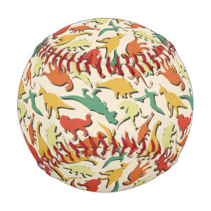 Funny colorful pattern dino comic dinosaur baseball