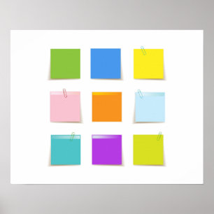 Funny Colorful Post-it Notes Poster
