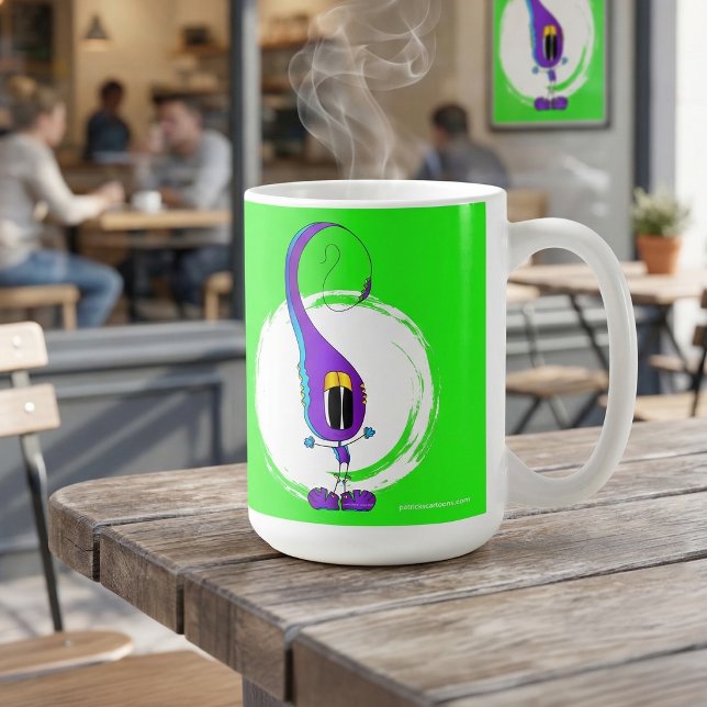 Funny, Colorful, Quirky, Cartoon Character Coffee Mug (Hey! Take a look at this most excellent cartoon character mug! )
