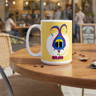Funny, Colorful, Quirky, Cartoon Character Coffee Mug