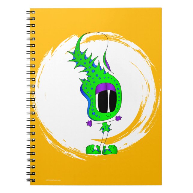 Funny, Colorful, Quirky, Cartoon Character Notebook (Front)