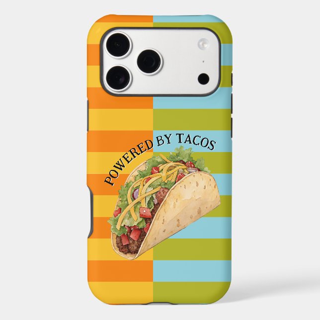 Funny Colorful Retro Stripes and Taco (Back)