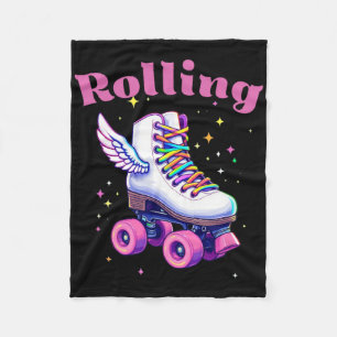 Funny Colorful Roller Skate Skills Street Party Bi Fleece Blanket