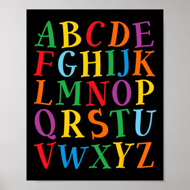 Funny Colour Letters Alphabet Learn Abcs Kindergar Poster (Front)