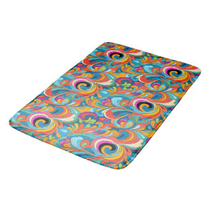 Funny colour lovers pattern tiled  bath mat