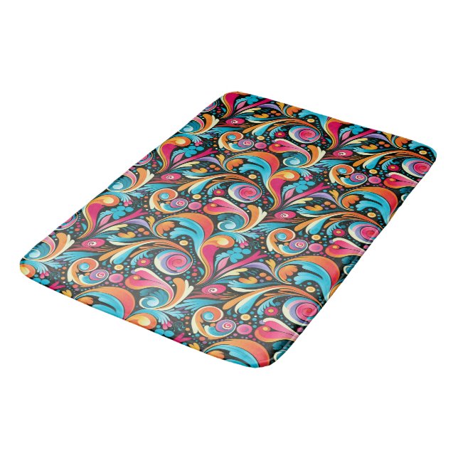 Funny colour lovers pattern tiled  bath mat (Angled)