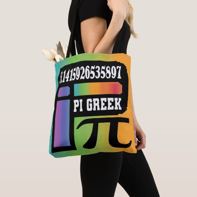 FUNNY COLOURED CHAKRAS MATH PI GREEK LETTER SYMBOL TOTE BAG (Close Up)