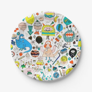 Funny Colourful Alien Monsters Party  Paper Plate