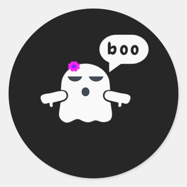 Funny Colourful Boo Of Disapproval Girl Classic Round Sticker (Front)