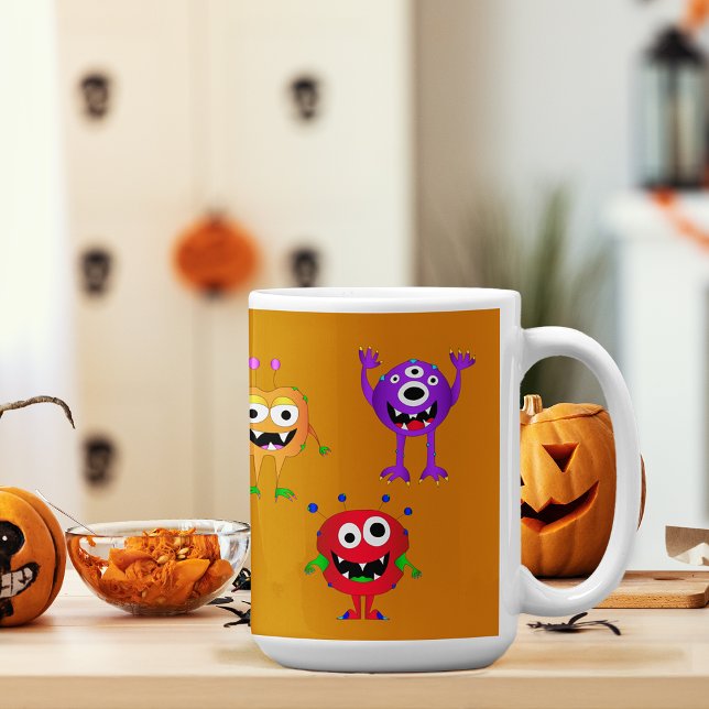 Funny, Colourful, Cartoon Monsters Coffee Mug (Hey, check out this most awesome cartoon monster Halloween mug!)
