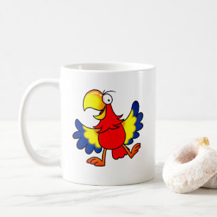Funny Colourful Cartoon Parrot Bird Coffee Mug