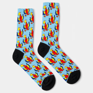 Funny Colourful Cartoon Parrot Bird Socks