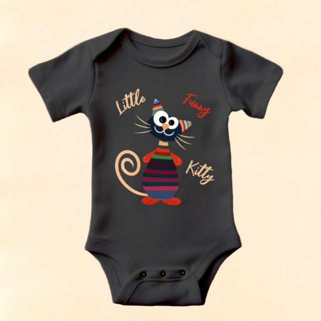 Funny colourful cat baby bodysuit (Creator Uploaded)