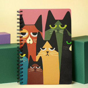 Funny Colourful Cats Lovers Pink Weekly Personal  Planner