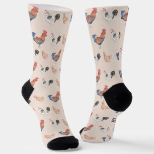 Funny Colourful Chicken Hen  Socks