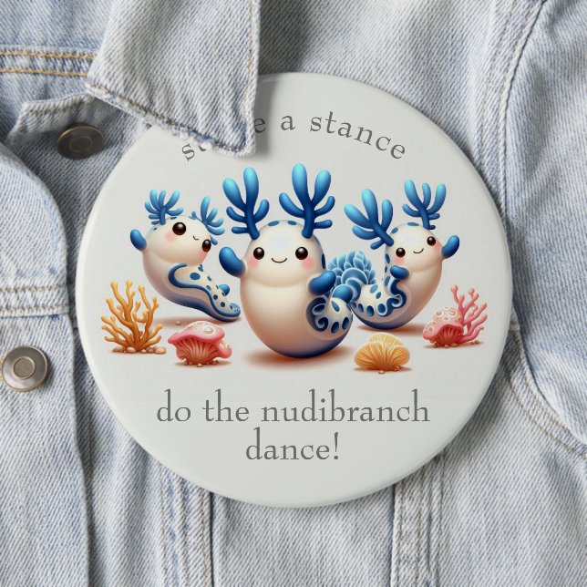 Funny Colourful Dancing Nudibranchs and Corals 6 Cm Round Badge (In Situ)