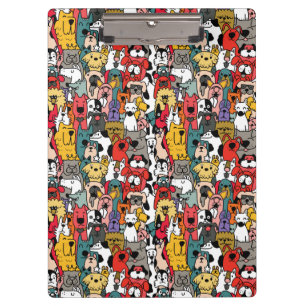 Funny Colourful Dogs Clipboard