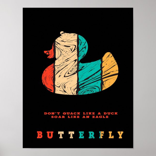 Funny Colourful Duck Art |Perfect Gift For Hallowe Poster (Front)