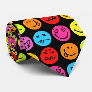 Funny Colourful Faces Tie