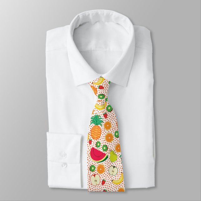    Funny Colourful Fruits Summer Healthy Vegetaria Tie (Tied)