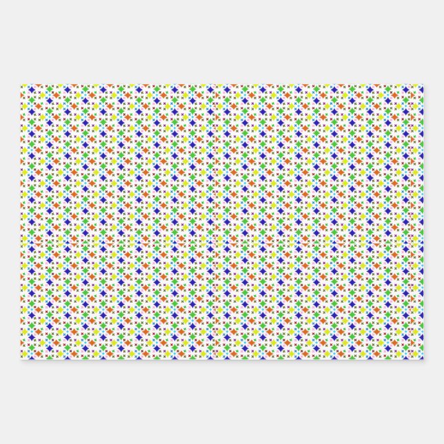 Funny Colourful Geometric Pattern Wrapping Paper Sheet (Front)