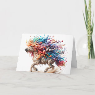 Funny Colourful Horse Card