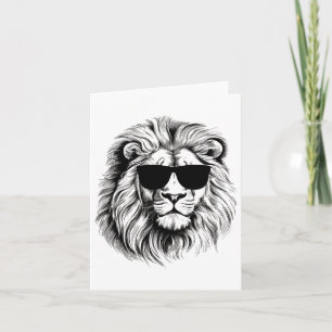 Funny Colourful Lion In Sungles For Lover Lions &a Card