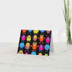 Funny Colourful Monster Party Creatures Characters Card