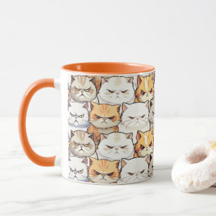 Funny Colourful Moody Cats Kitten pet Pattern Mug