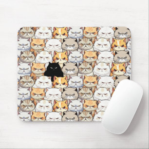 Funny Colourful Moody Meow Cats Kitten pet Pattern Mouse Mat