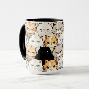 Funny Colourful Moody Meow Cats Kitten pet Pattern Mug