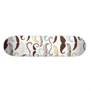 Funny Colourful Pattern for Moustache Lovers Skateboard