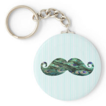 Funny  Colourful Peacock Feathers Moustache