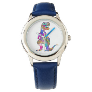 Funny Colourful Scary T Rex Dinosaur Art Watch