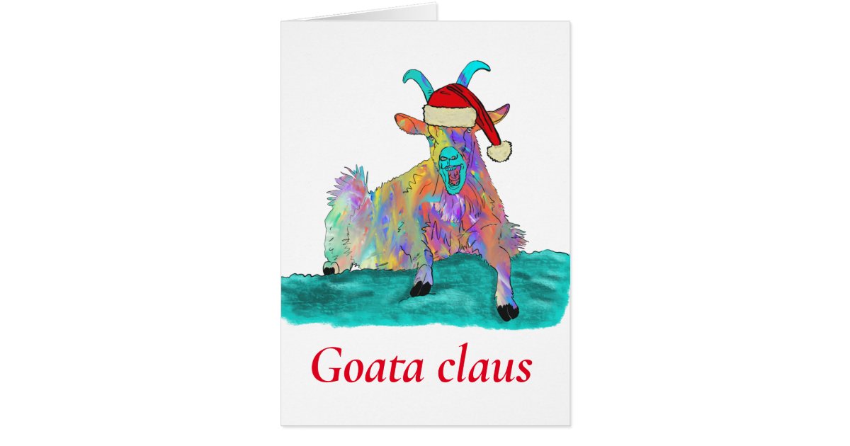 Funny Colourful Screaming Santa Goat Xmas Animal Zazzle.co.uk