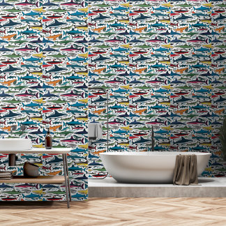 Funny Colourful Shark Abstract Wallpaper