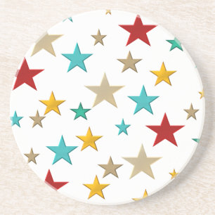 Funny, colourful stars coaster