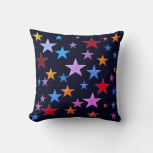 Funny, colourful stars cushion